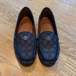 Coach Black Patterned Loafers